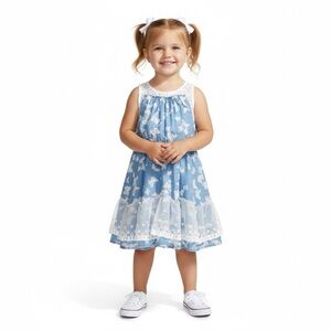 Epic Threads Blue and White Lace Butterfly Dress